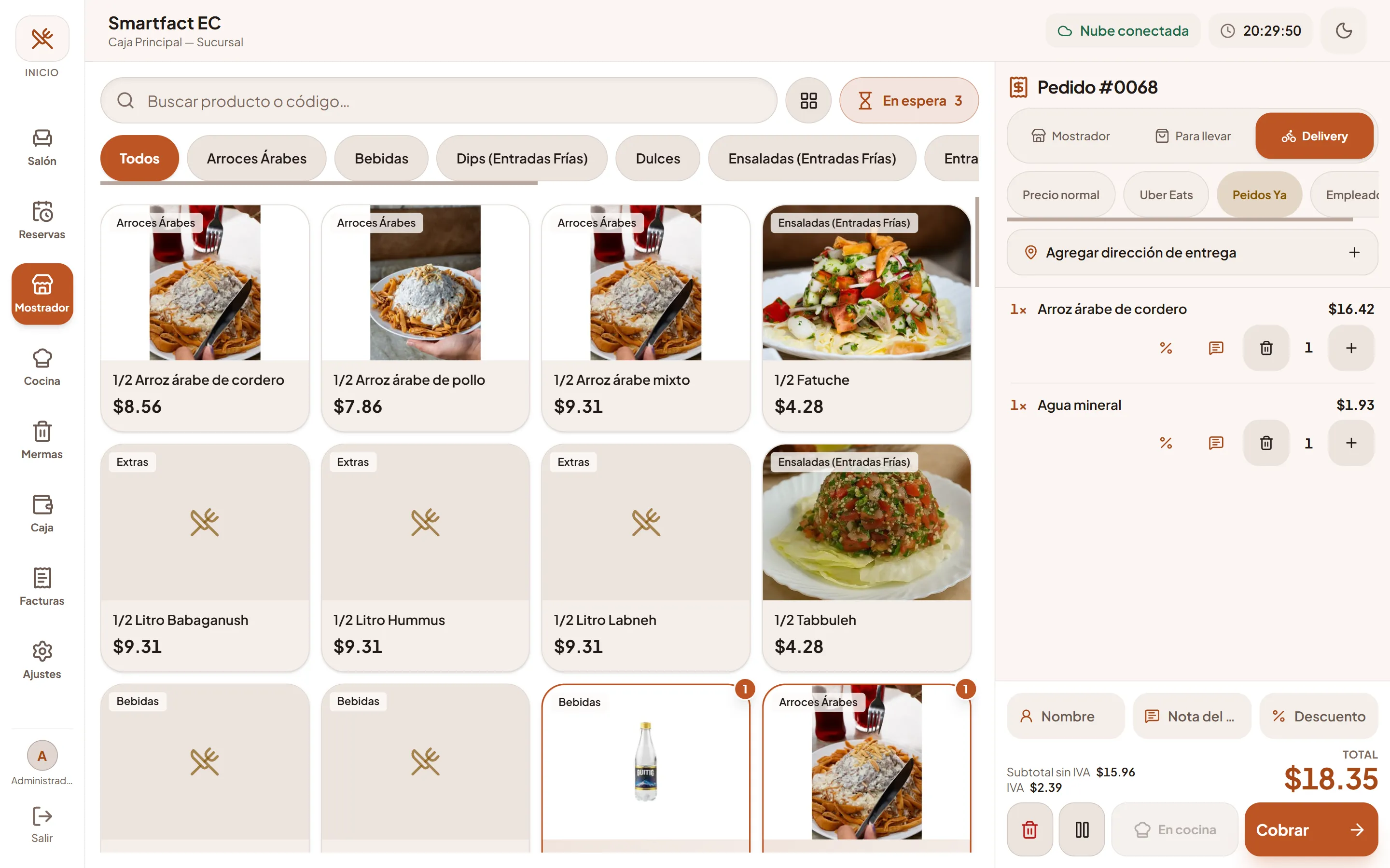 Mostrador y delivery: Mostrador de SmartFact Food